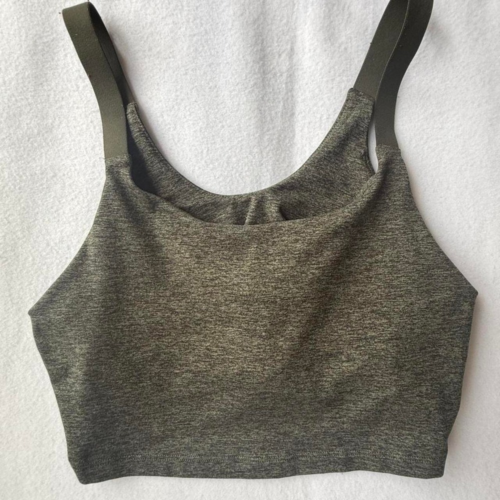 OFFLINE By Aerie Recharge Sports Bra Medium Green Heather Low Support